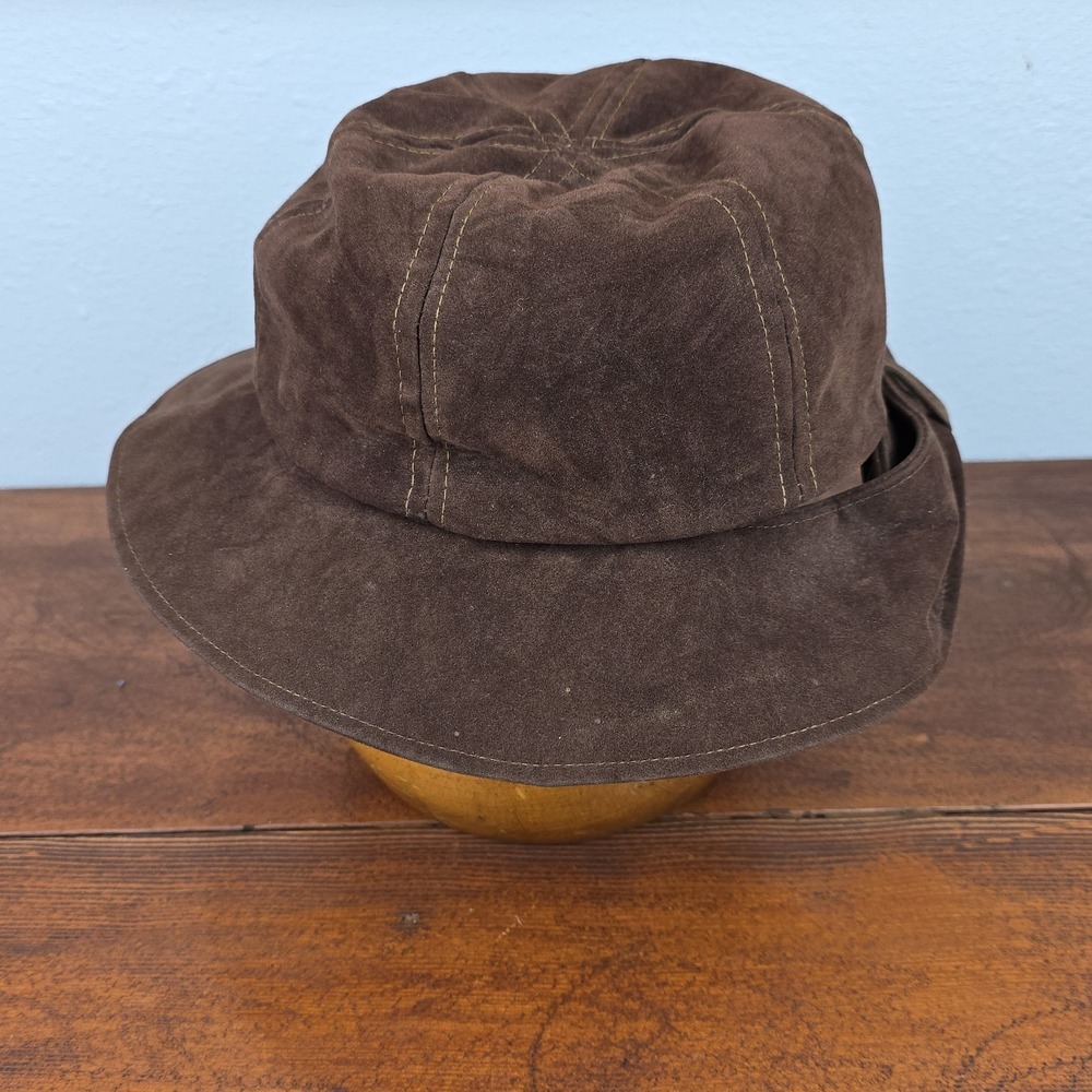 Vintage Union United Hatters Cap & Millinery Workers Brown Suede Women's Hat 21" - Picture 4 of 10